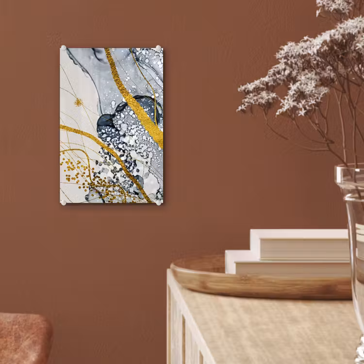 Glas schilderij - Abstract - Goud - Natuur - Kunst — 5