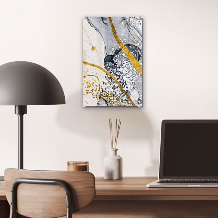 Glas schilderij - Abstract - Goud - Natuur - Kunst — 6