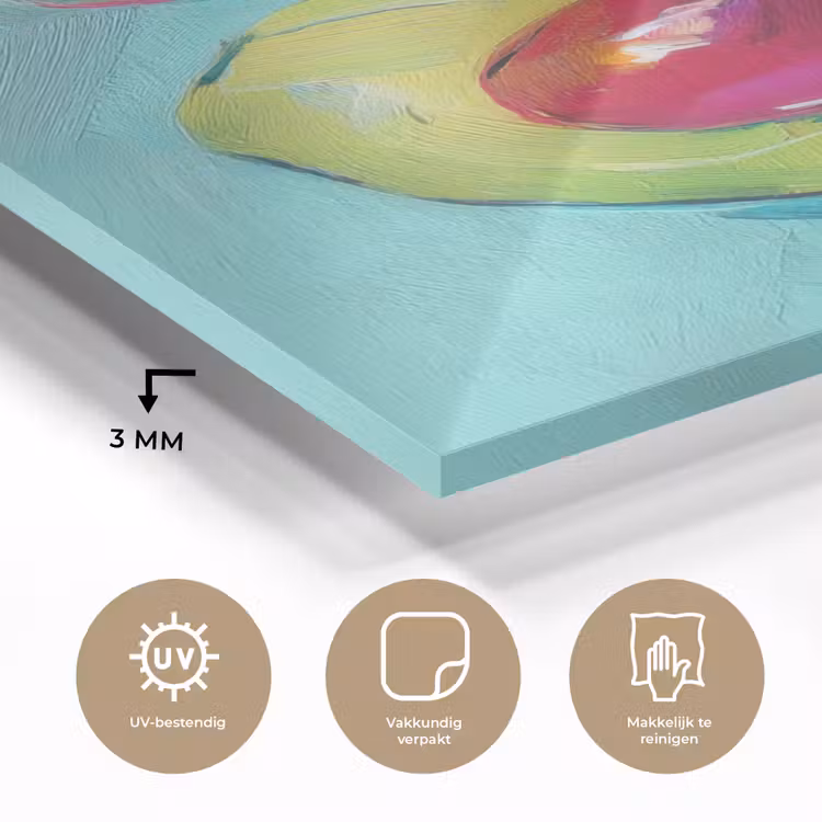 Glas schilderij - Avocado - Groen - Pit - Schaduw — 3