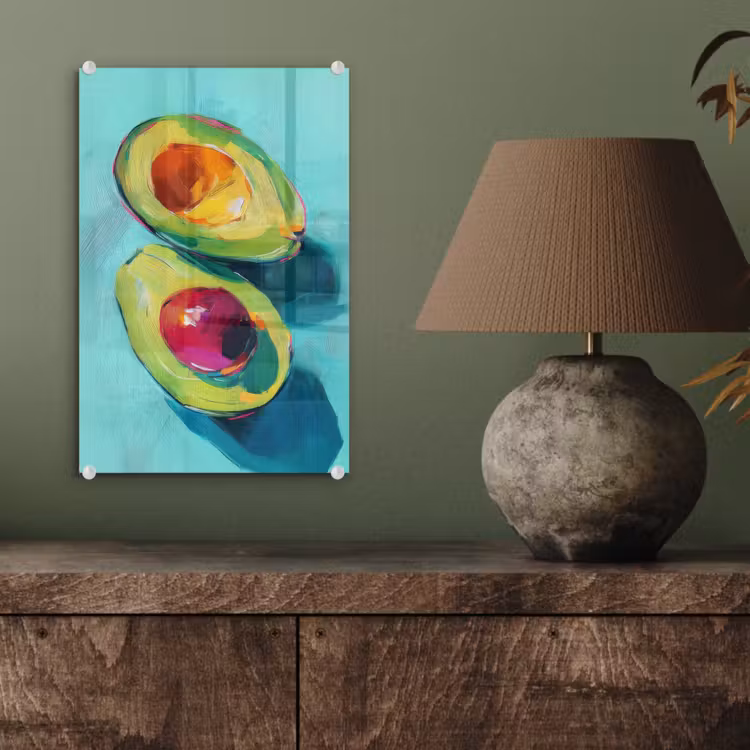 Glas schilderij - Avocado - Groen - Pit - Schaduw — 4