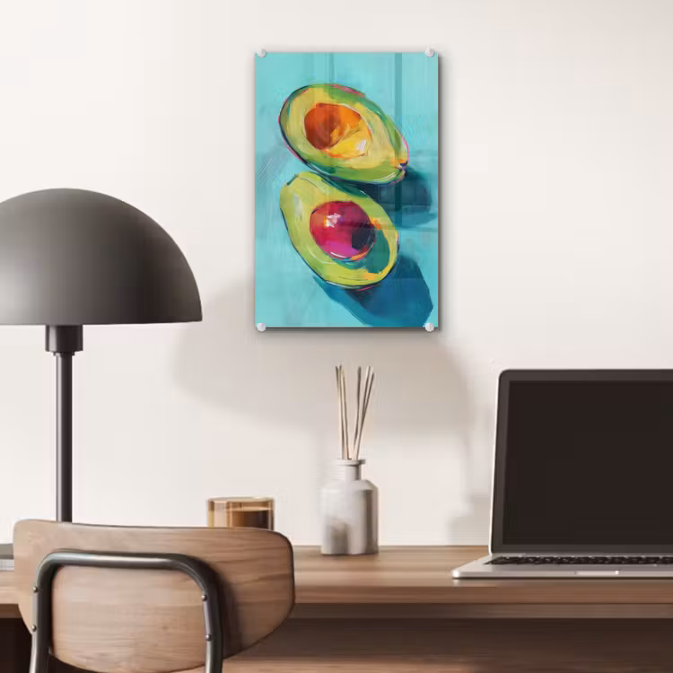 Glas schilderij - Avocado - Groen - Pit - Schaduw — 7