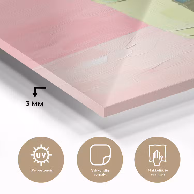 Glas schilderij - Beker - Rietje - Minimalistisch - Groen — 3