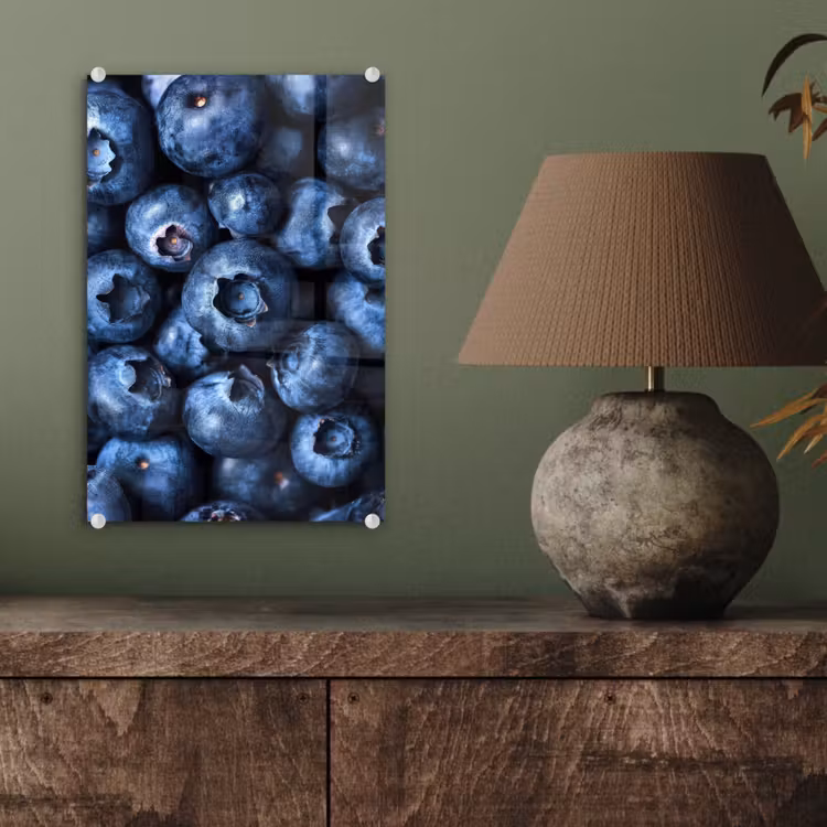 Glas schilderij - Bessen - Blauw - Fruit — 4