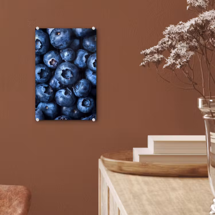 Glas schilderij - Bessen - Blauw - Fruit — 6