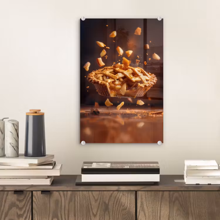 Glas schilderij - Appel - Taart - Warm - Eten — 2
