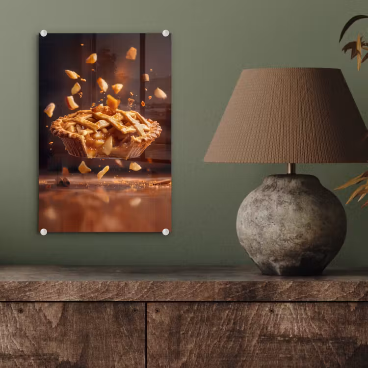 Glas schilderij - Appel - Taart - Warm - Eten — 4