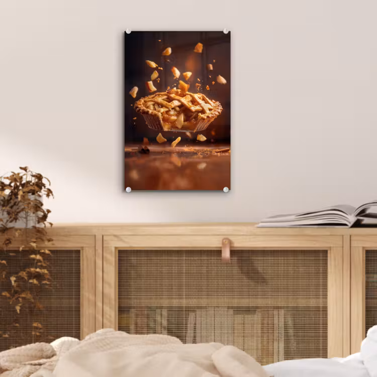 Glas schilderij - Appel - Taart - Warm - Eten — 5