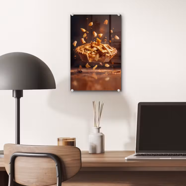Glas schilderij - Appel - Taart - Warm - Eten — 7