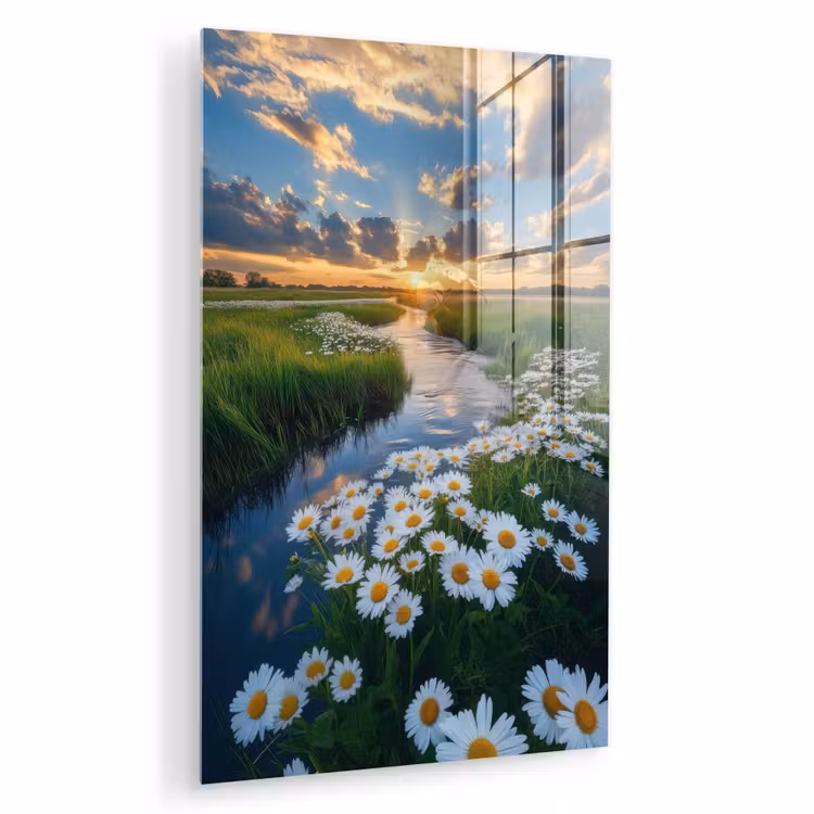 Glas schilderij - Beekje - Landschap - Margriet — 1