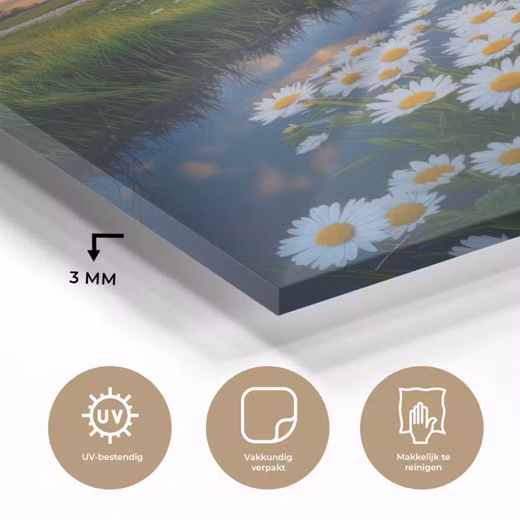 Glas schilderij - Beekje - Landschap - Margriet — 3