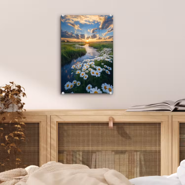 Glas schilderij - Beekje - Landschap - Margriet — 5
