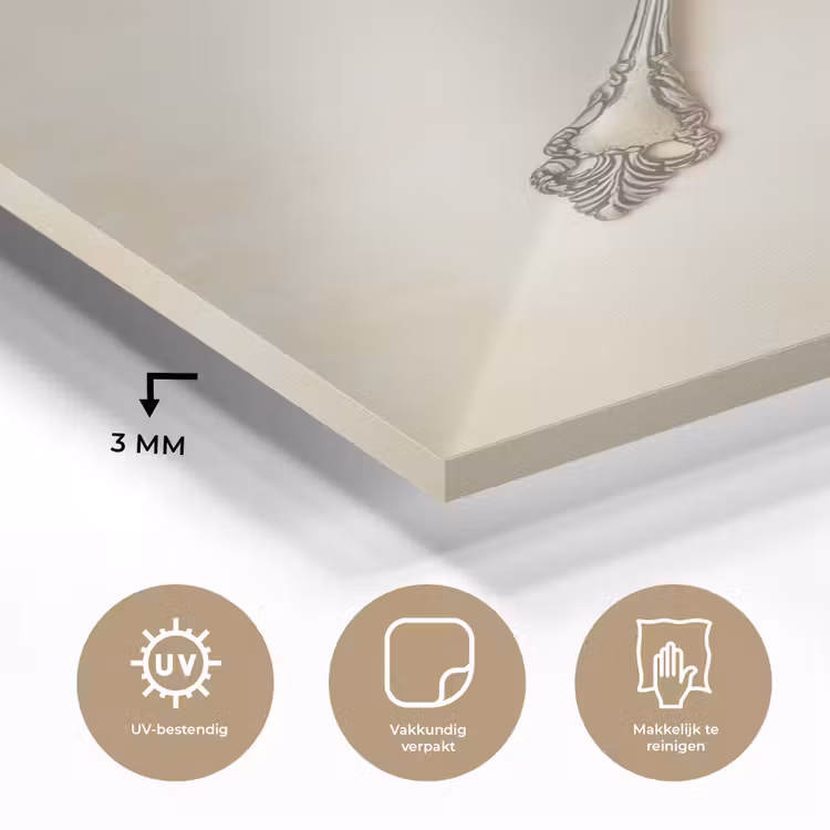 Glas schilderij - Beige - Vintage - Bestek — 3
