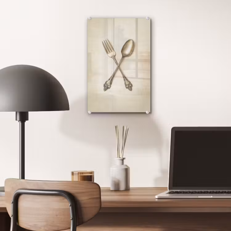 Glas schilderij - Beige - Vintage - Bestek — 7
