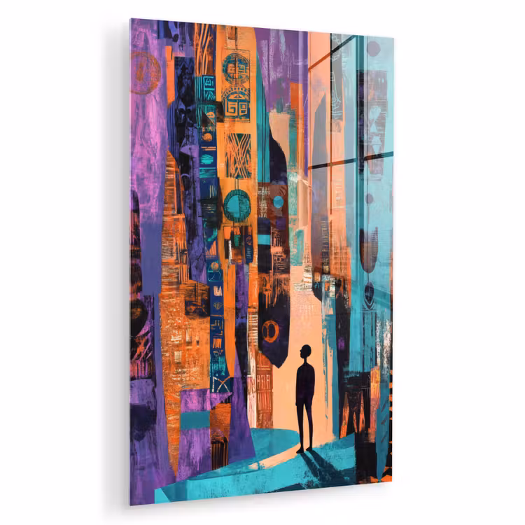 Glas schilderij - Abstract - Figuren - Kleurrijk — 1