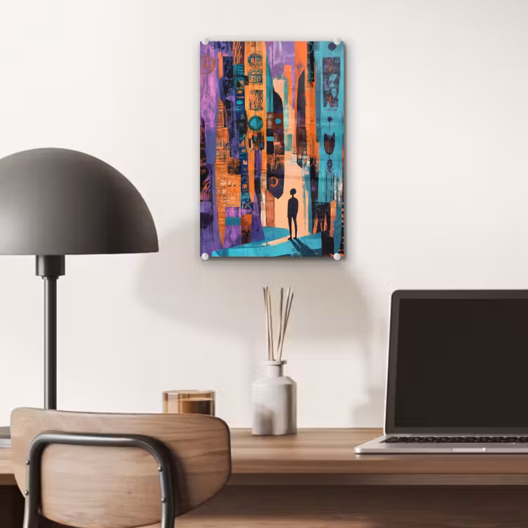 Glas schilderij - Abstract - Figuren - Kleurrijk — 7