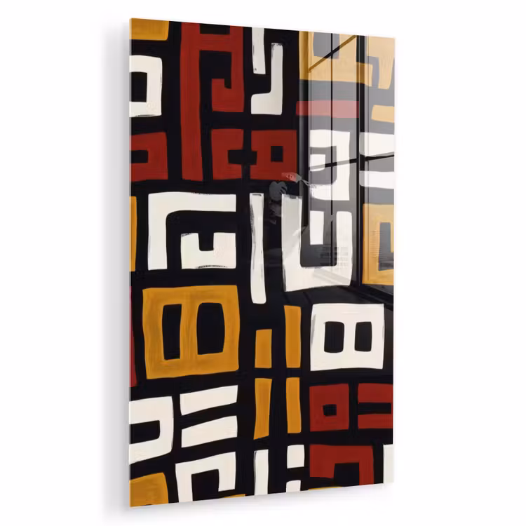 Glas schilderij - Abstract - Patroon - Rood — 1
