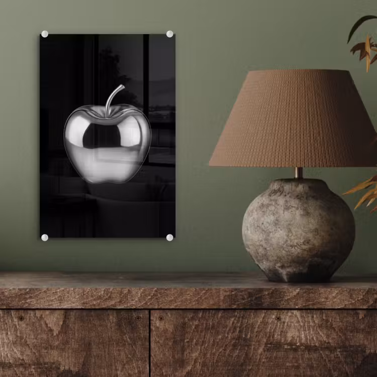 Glas schilderij - Appel - Metallic - Symmetrisch — 4
