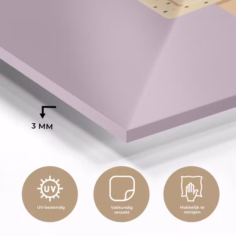 Glas schilderij - Beige - Ijsje - Spikkels — 3