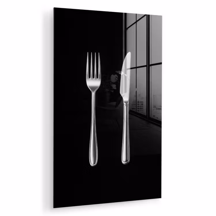 Glas schilderij - Bestek - Klassiek - Elegant — 1