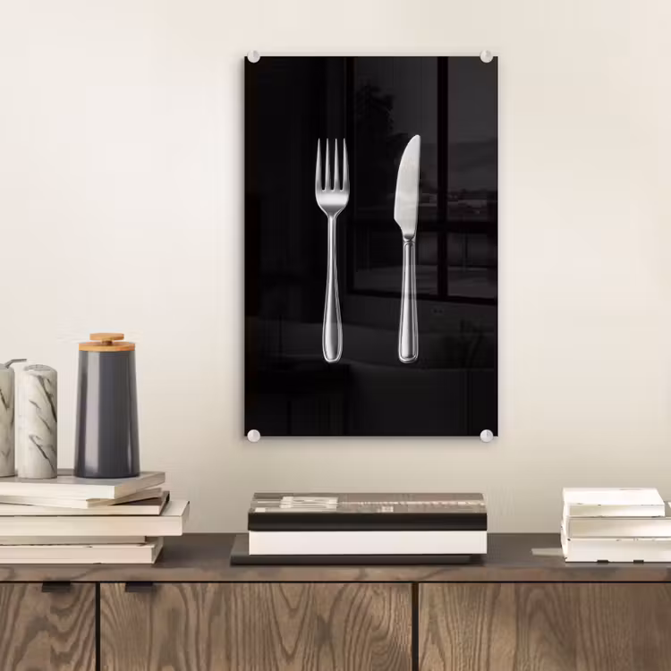 Glas schilderij - Bestek - Klassiek - Elegant — 2