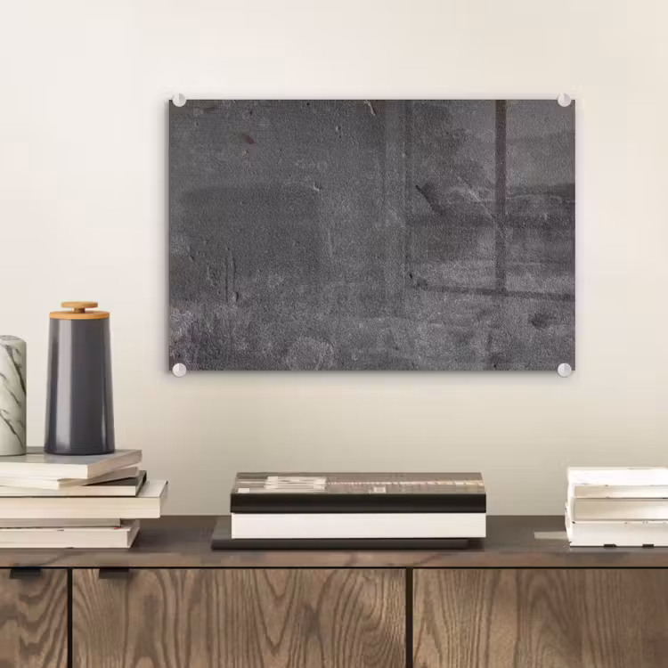 Glas schilderij - Beton - Grijs - Lijn - Vormen — 1