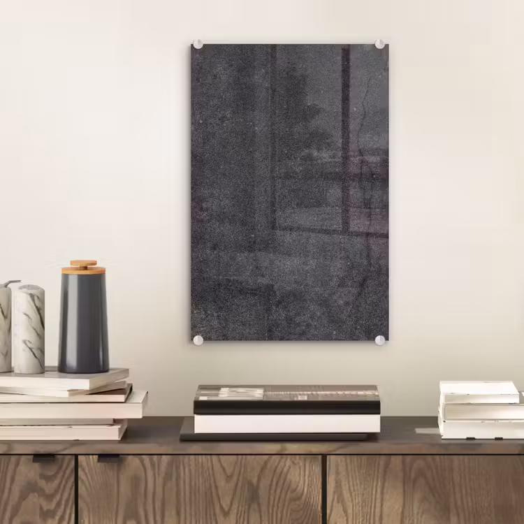 Glas schilderij - Beton - Zwart - Grijs - Rustiek - Industrieel — 1