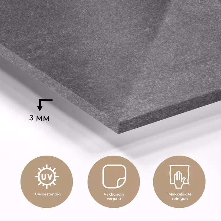 Glas schilderij - Beton - Zwart - Grijs - Rustiek - Industrieel — 2