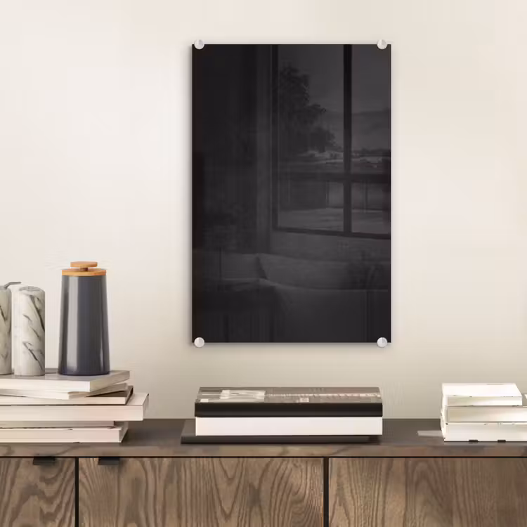 Glas schilderij - Beton - Zwart - Grijs - Structuur - Industrieel — 1