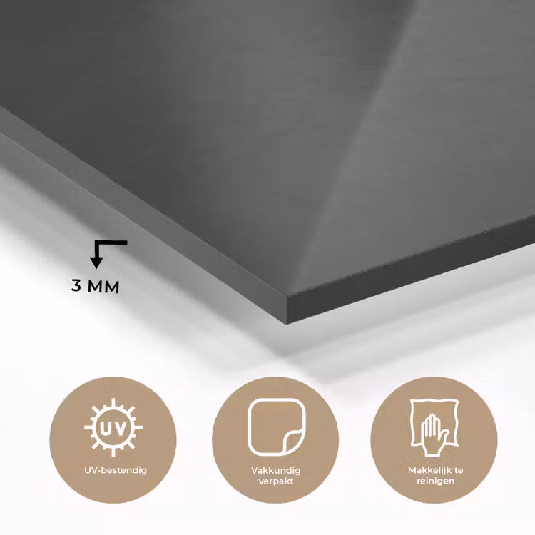 Glas schilderij - Beton - Zwart - Grijs - Structuur - Industrieel — 2