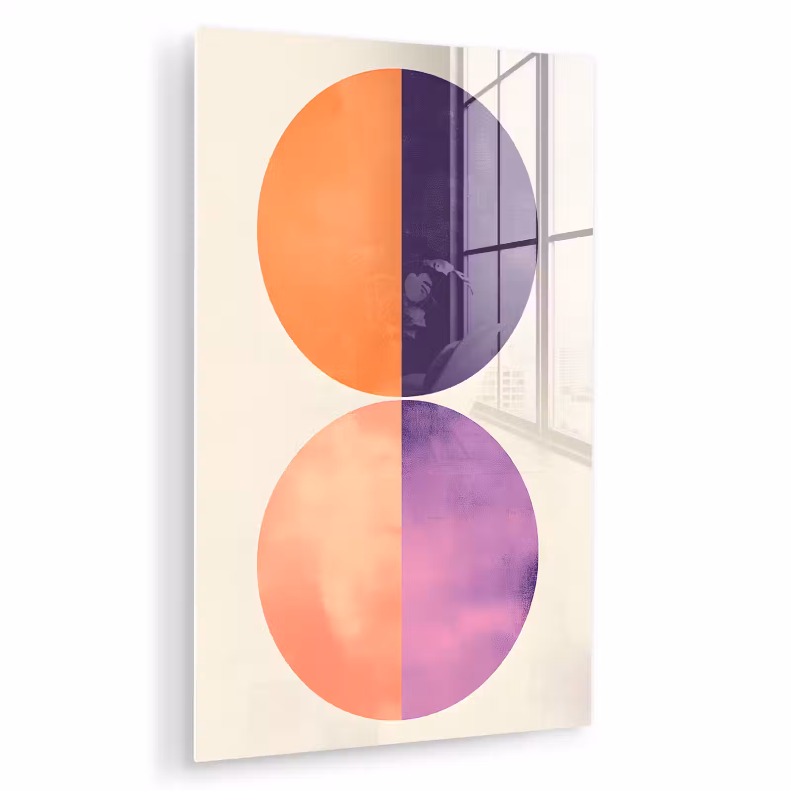 Glas schilderij - Abstract - Cirkels - Paars — 1