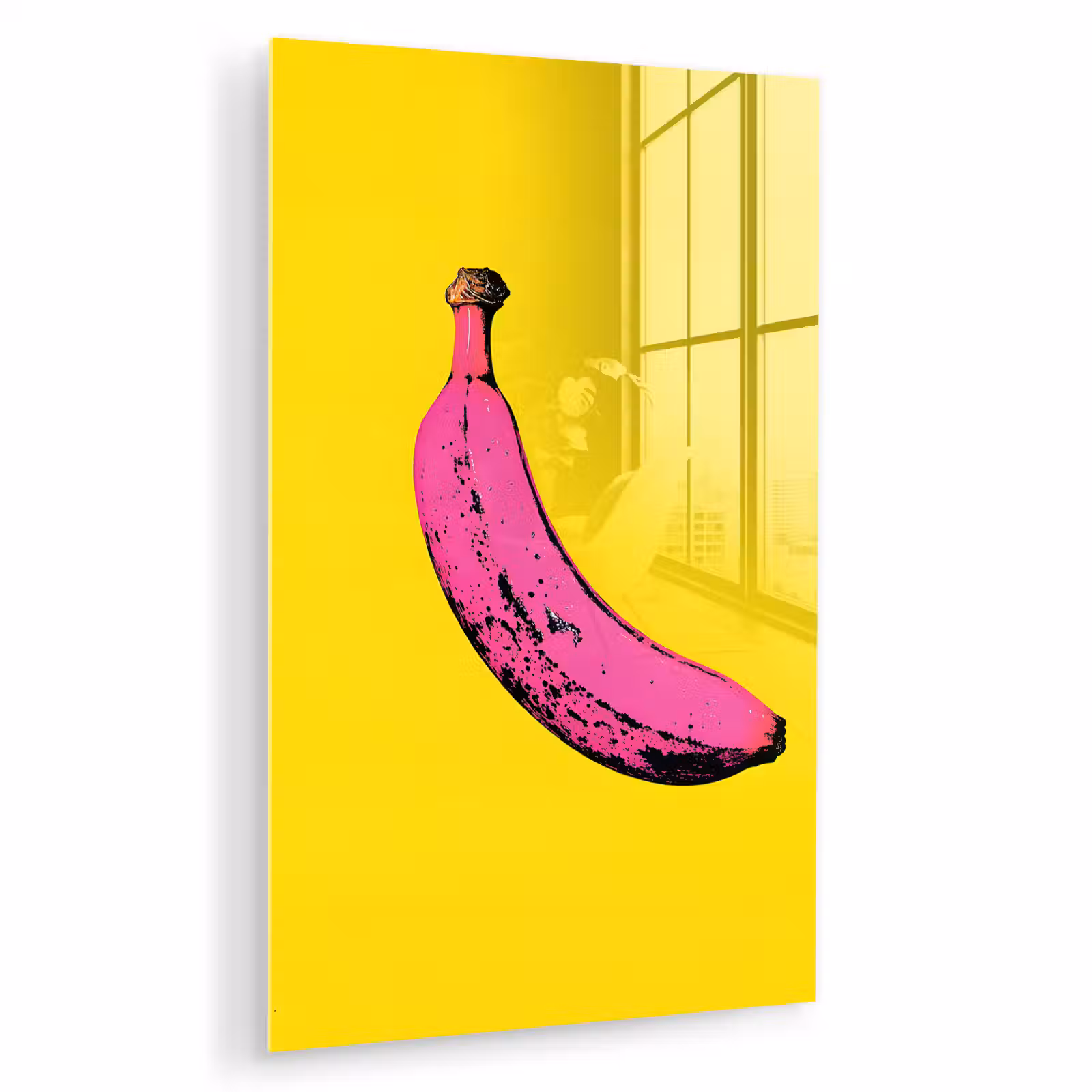 Glas schilderij - Banaan - Grafisch - Geel — 1