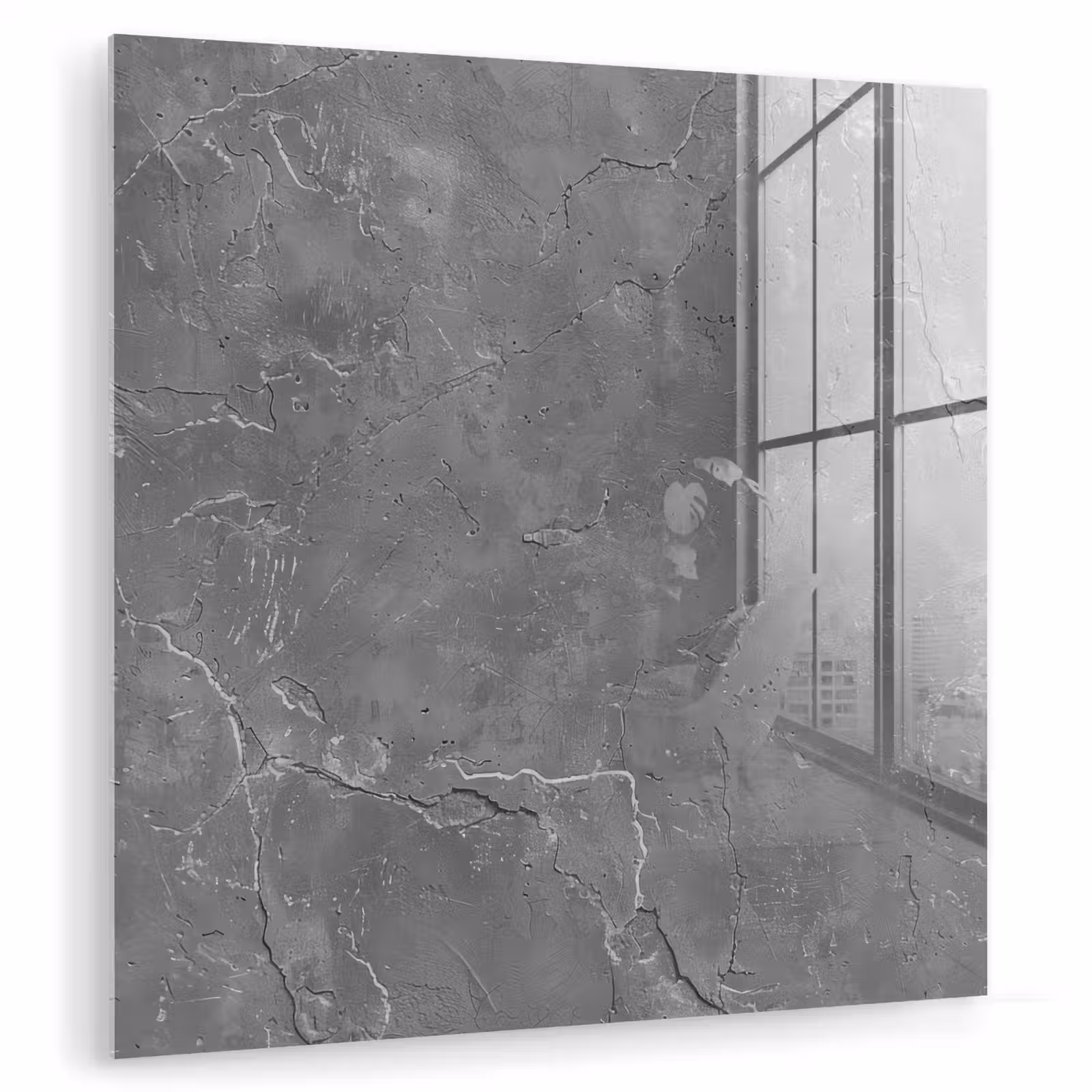 Glas schilderij - Beton - Grijs - Abstract - Betonlook — 1
