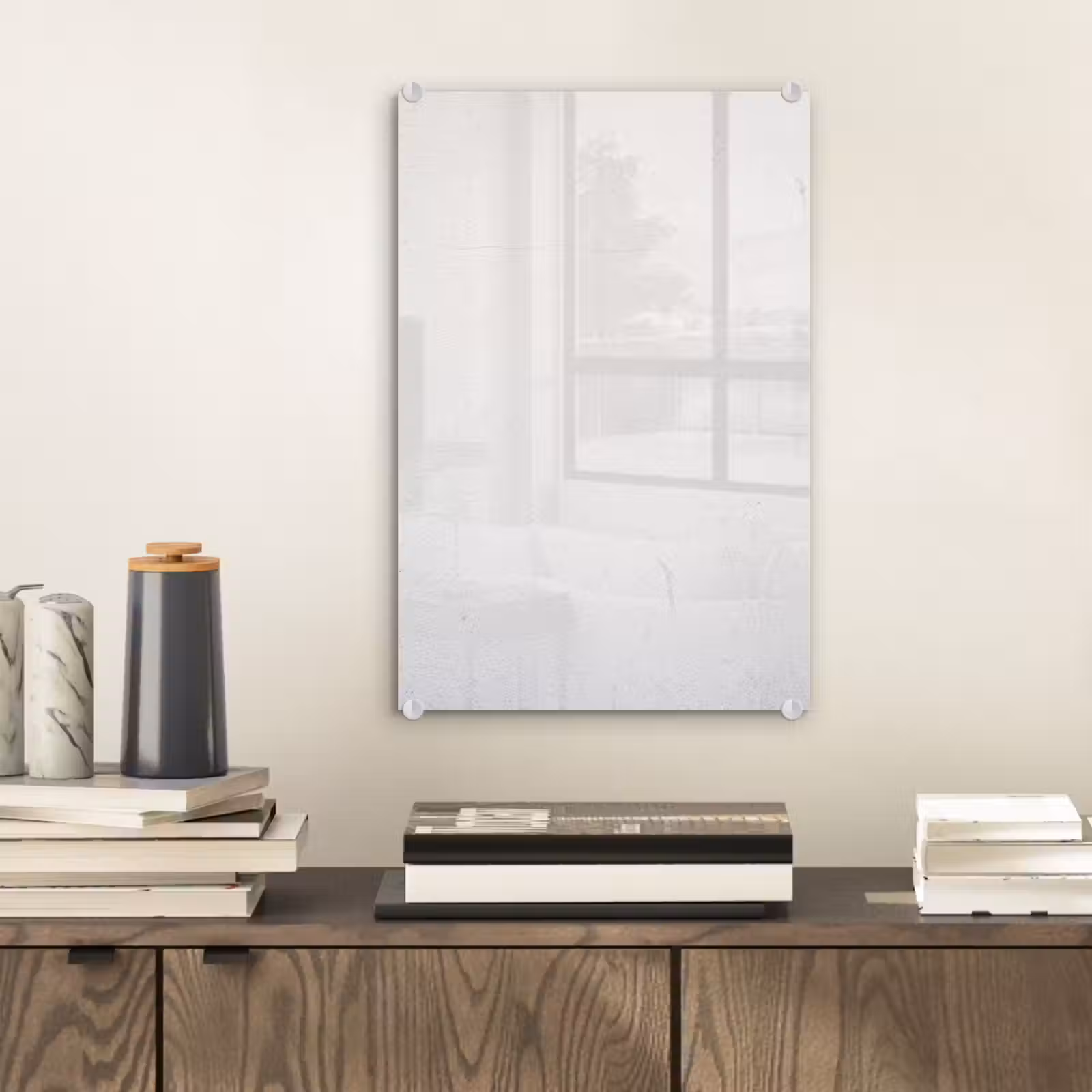 Glas schilderij - Beton - Wit - Modern — 1