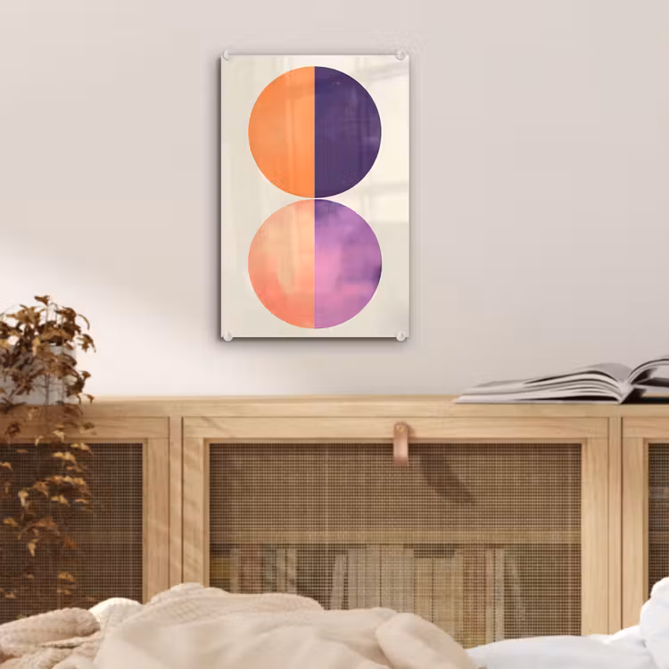 Glas schilderij - Abstract - Cirkels - Paars — 5
