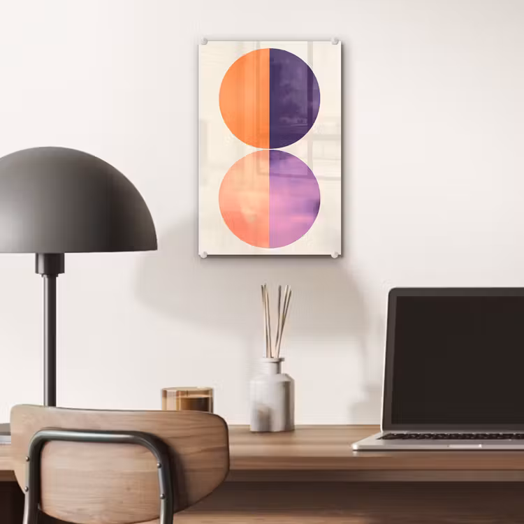 Glas schilderij - Abstract - Cirkels - Paars — 7