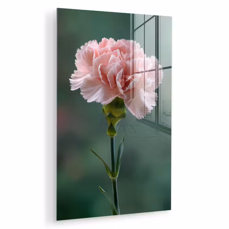 Glas schilderij - Anjer - Roze - Bloemblaadjes — 1