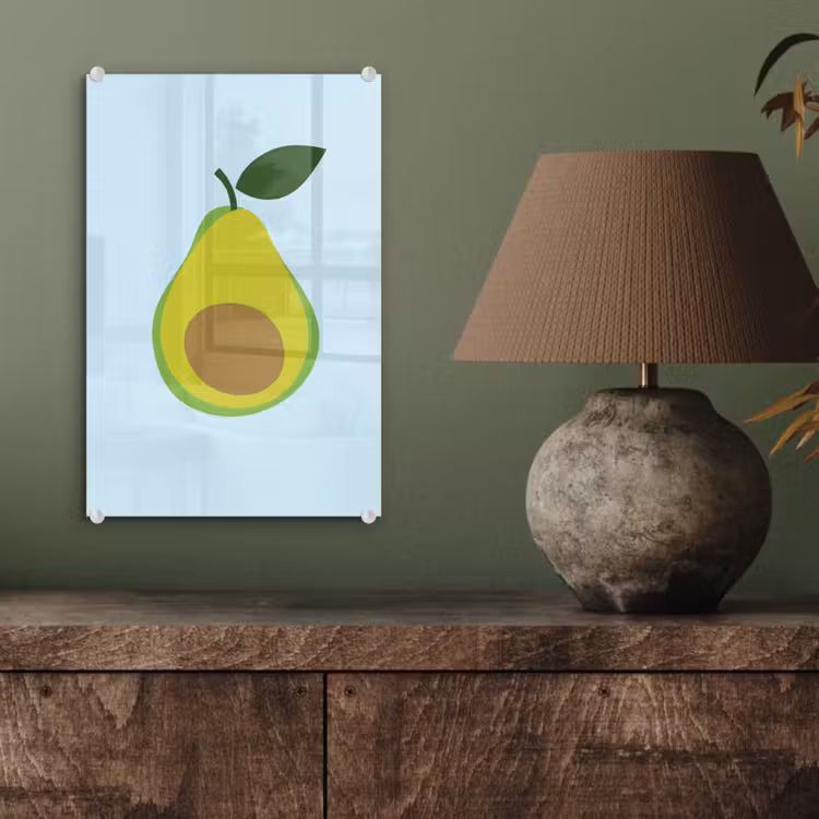 Glas schilderij - Avocado - Illustratie - Groene - Vrucht — 4