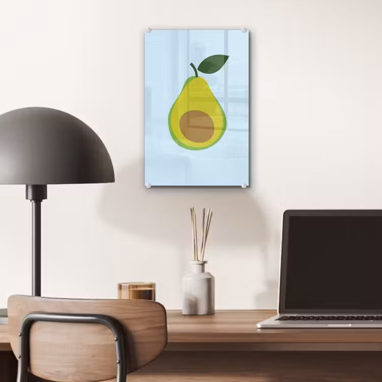 Glas schilderij - Avocado - Illustratie - Groene - Vrucht — 7