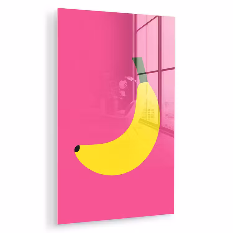 Glas schilderij - Banaan - Geel - Fruit — 1