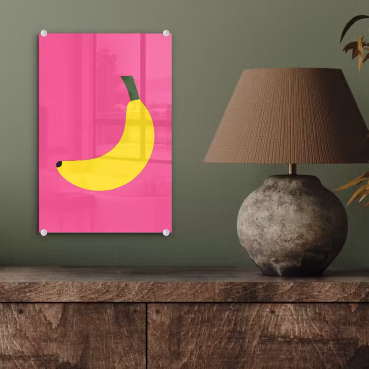 Glas schilderij - Banaan - Geel - Fruit — 4