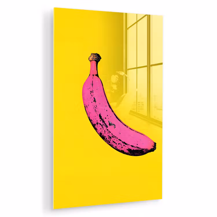 Glas schilderij - Banaan - Grafisch - Geel — 1