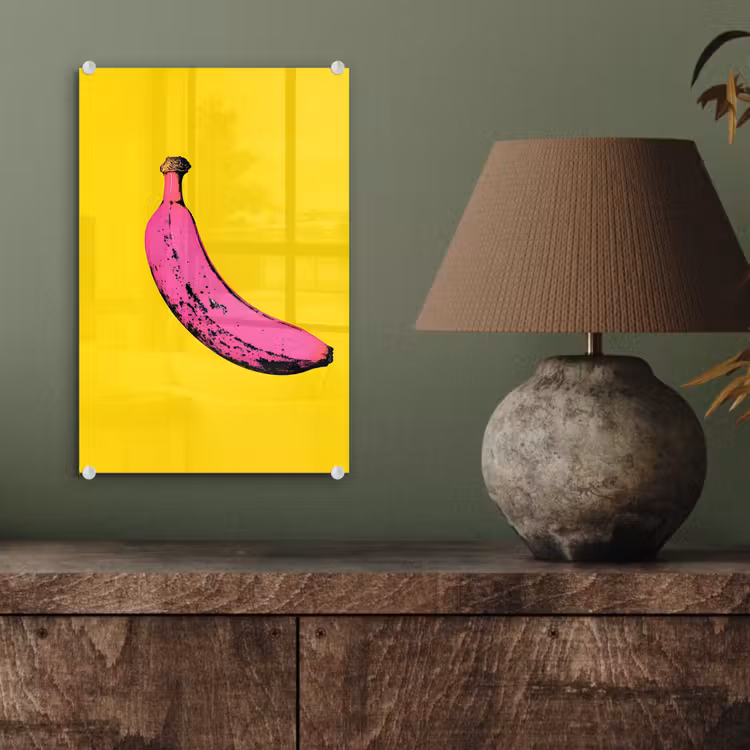 Glas schilderij - Banaan - Grafisch - Geel — 4