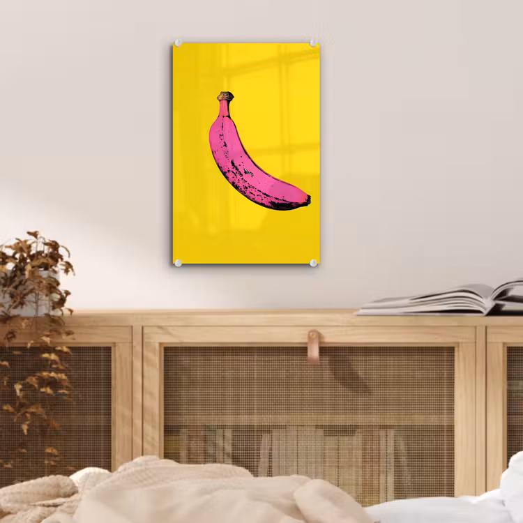Glas schilderij - Banaan - Grafisch - Geel — 5