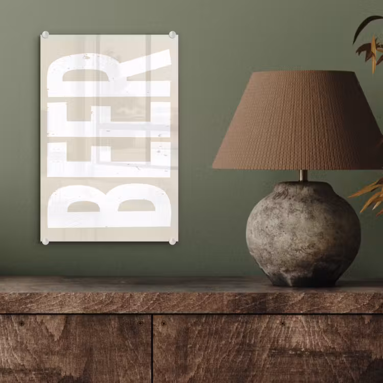 Glas schilderij - Beer - Japandi - Beige - Decoratie — 4