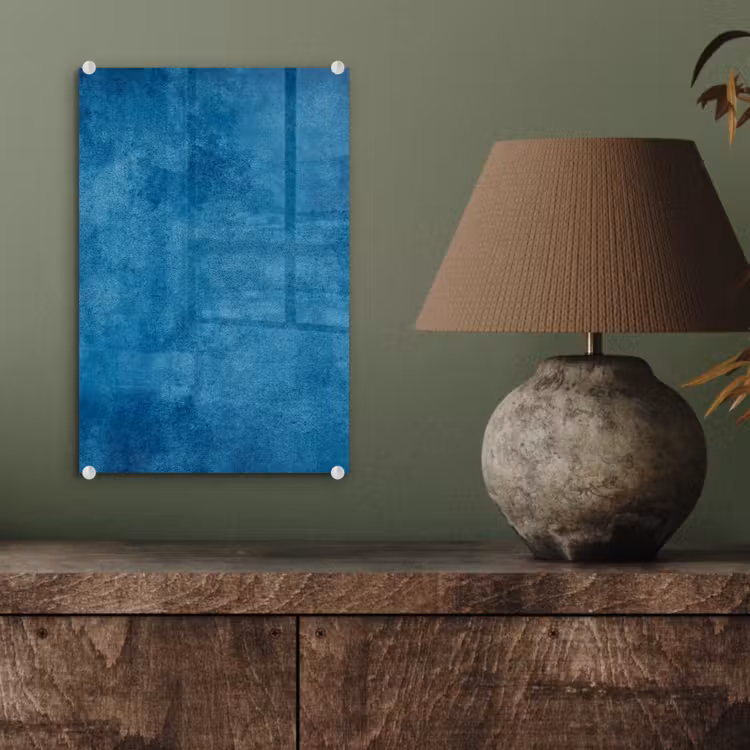 Glas schilderij - Beton - Blauw - Vintage - Structuur - Industrieel — 3