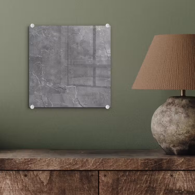 Glas schilderij - Beton - Grijs - Abstract - Betonlook — 4