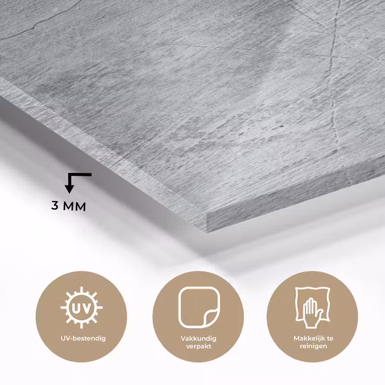 Glas schilderij - Beton - Grijs - Scheur — 2