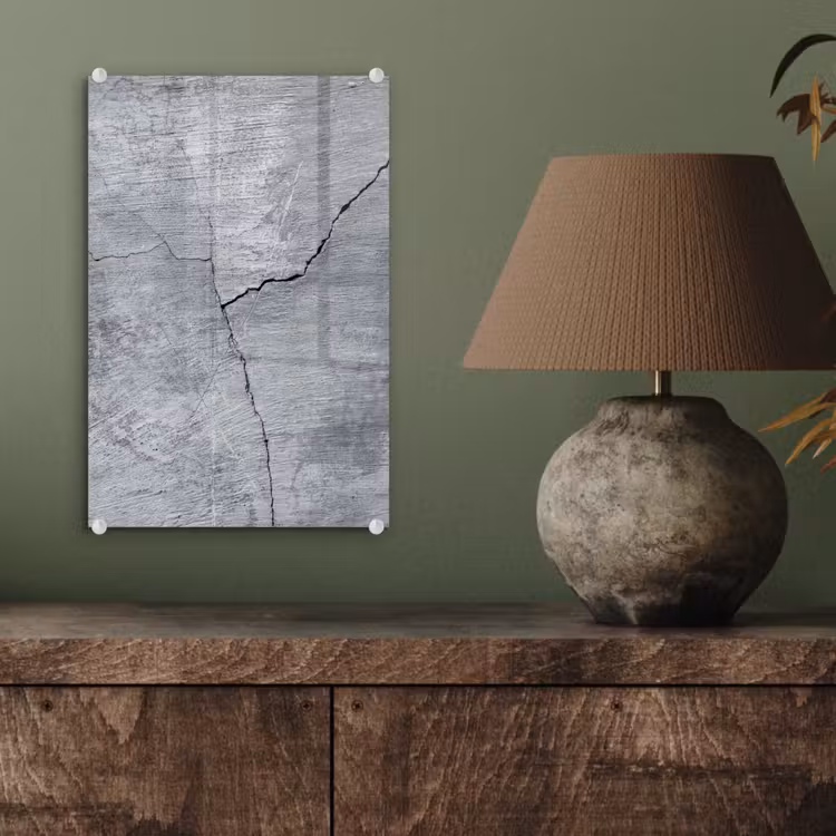 Glas schilderij - Beton - Grijs - Scheur — 3