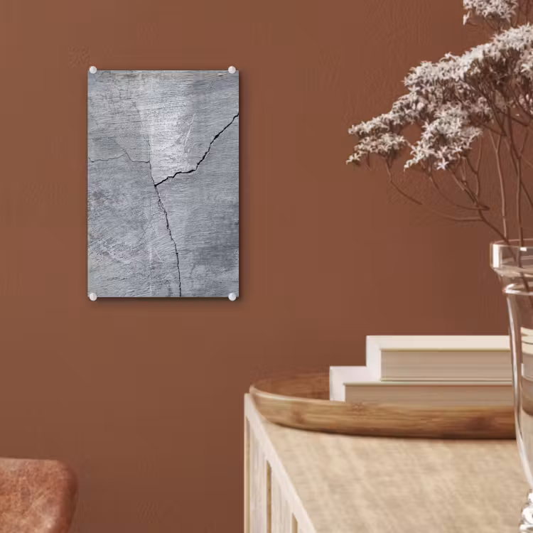 Glas schilderij - Beton - Grijs - Scheur — 5