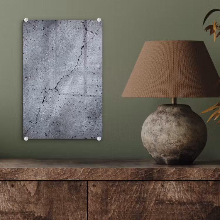 Glas schilderij - Beton - Grijs - Scheur — 3